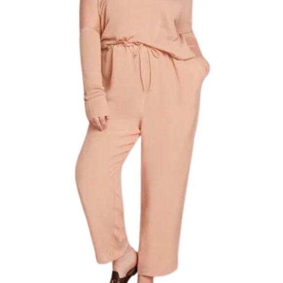 Sally LaPointe Pants - Sally LaPointe Lightweight Cupro Cropped Drawstring Pant